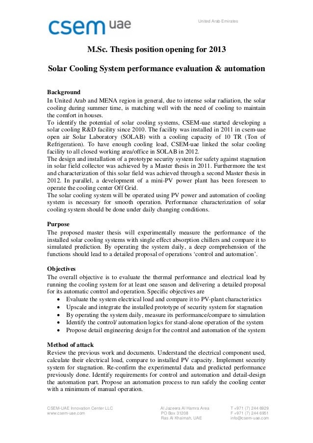 Master thesis proposal kth
